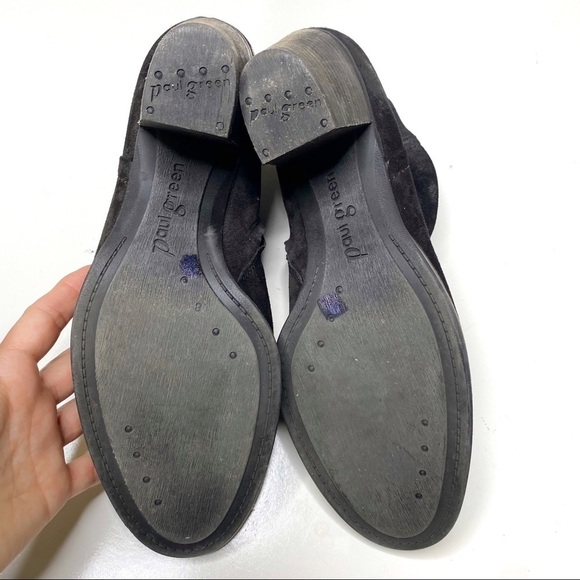 Paul Green Delgado Suede Leather Ankle Boots Black 10.5 - Picture 6 of 8